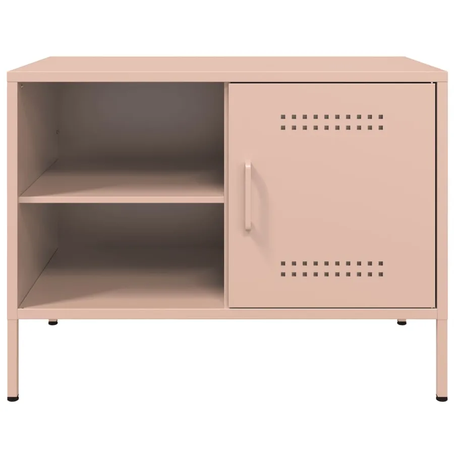 Meuble TV rose 68x39x50,5 cm acier - 6