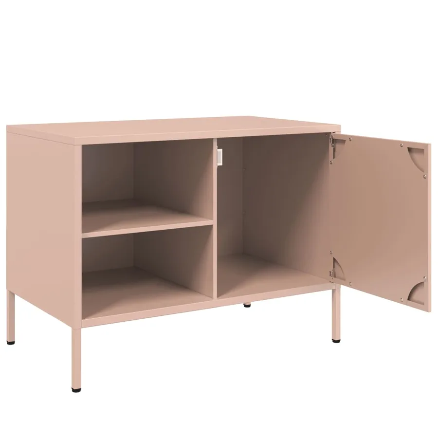 Meuble TV rose 68x39x50,5 cm acier - 9