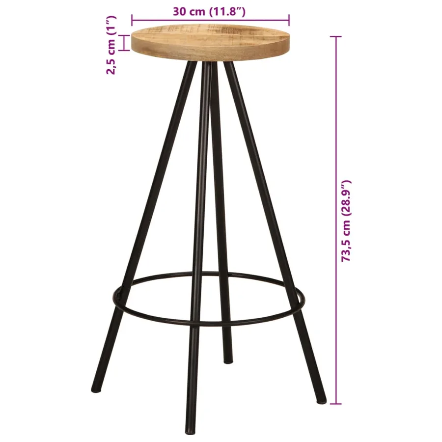 Ensemble de bar 5 pcs bois de manguier massif - 16