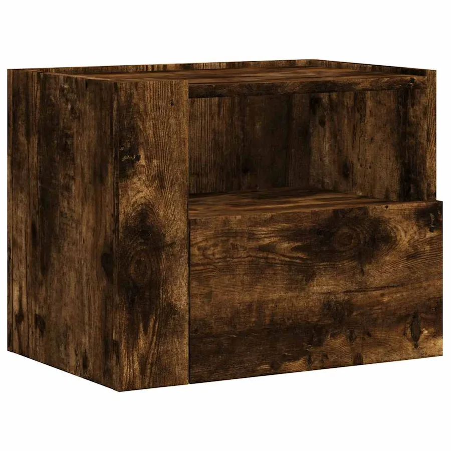 Tables de chevet murales 2 pcs chêne fumé 45x30x35 cm - 4