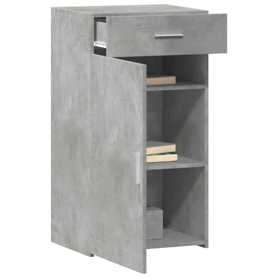 Buffet gris béton 50x42,5x93 cm bois d'ingénierie - 3
