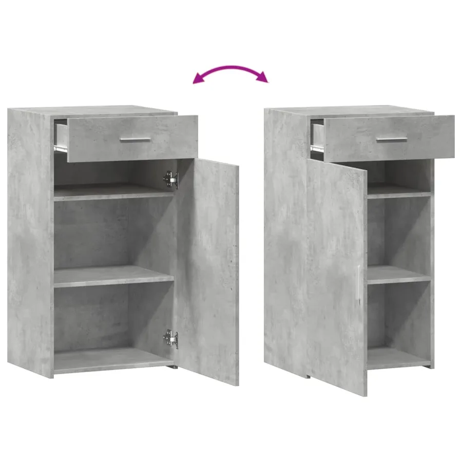 Buffet gris béton 50x42,5x93 cm bois d'ingénierie - 7