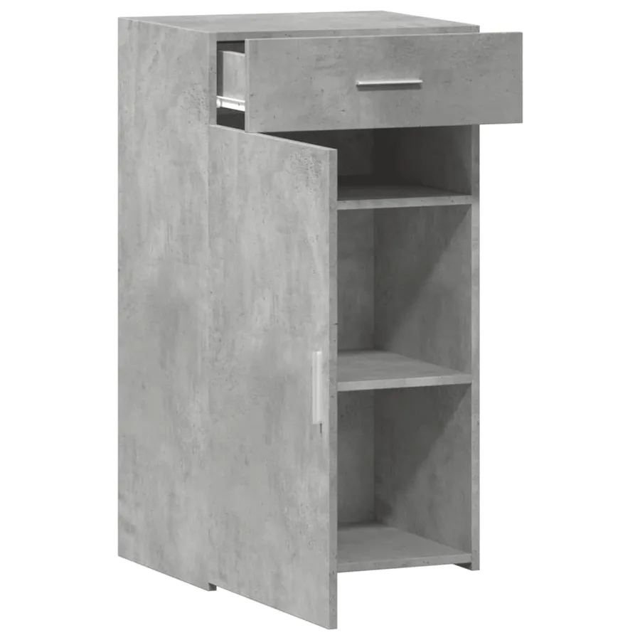 Buffet gris béton 50x42,5x93 cm bois d'ingénierie - 8