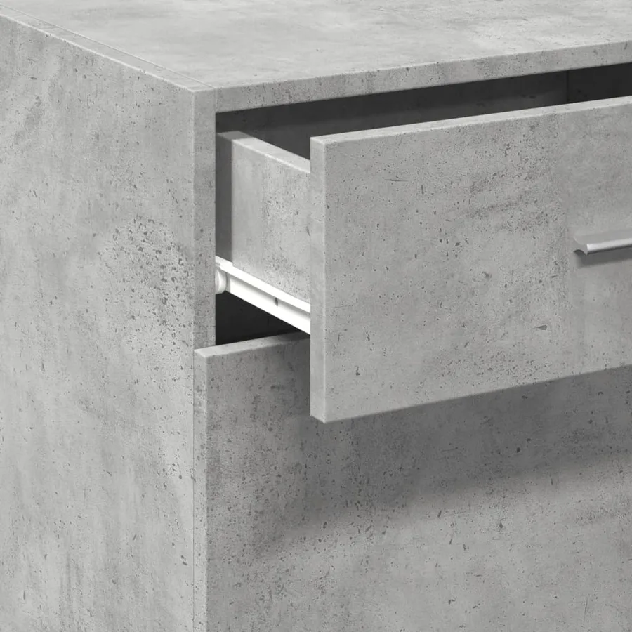 Buffet gris béton 50x42,5x93 cm bois d'ingénierie - 9
