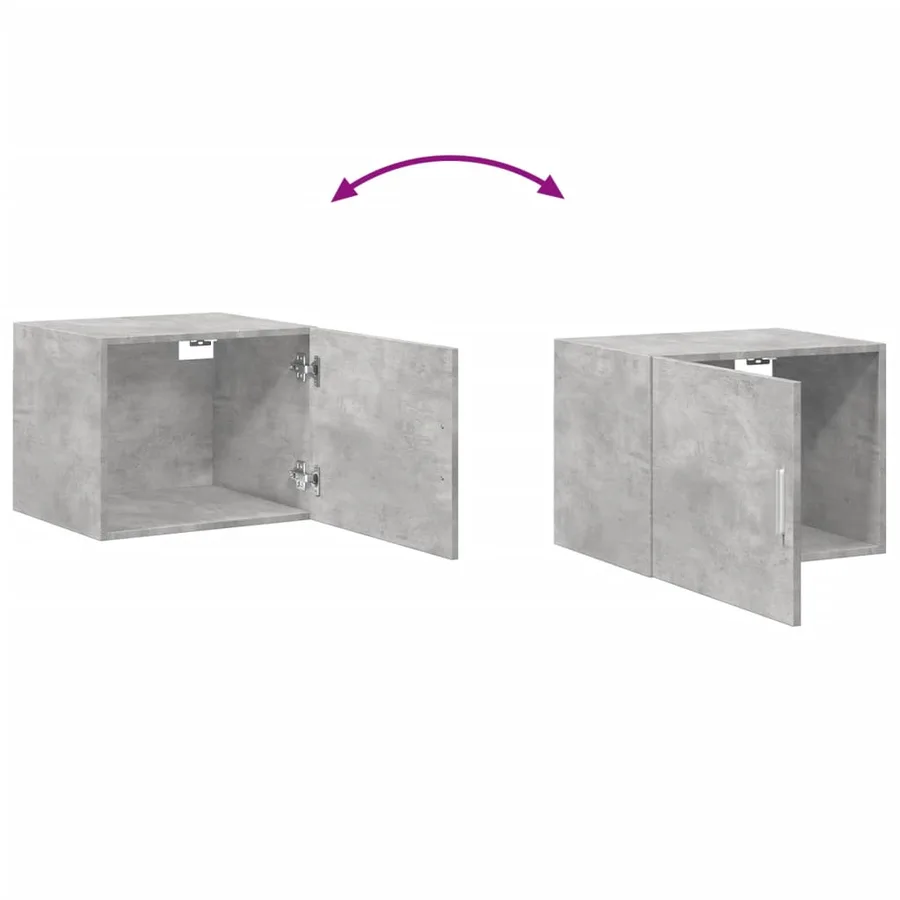 Armoire murale gris béton 50x42,5x40 cm bois d'ingénierie - 7