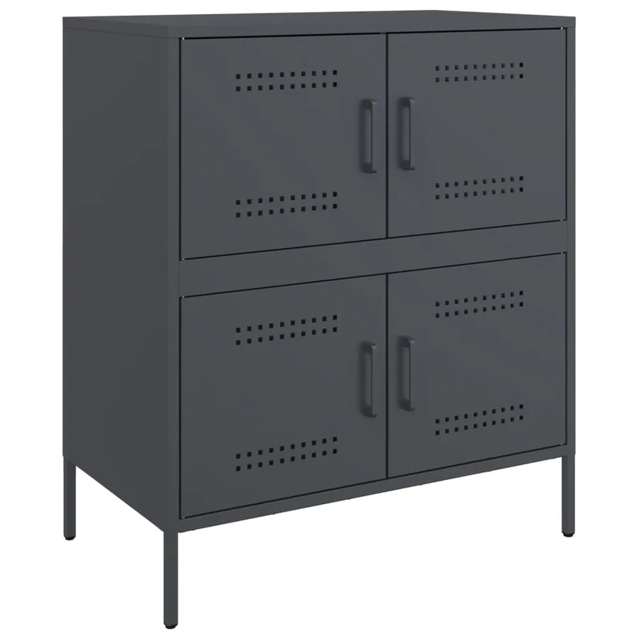 Buffet anthracite 68x39x79 cm acier - 2