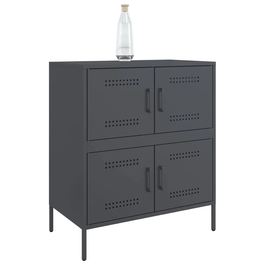Buffet anthracite 68x39x79 cm acier - 4