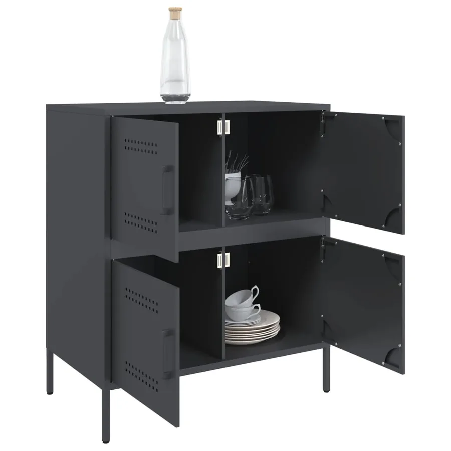 Buffet anthracite 68x39x79 cm acier - 5
