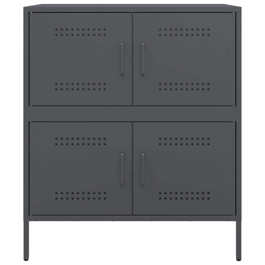 Buffet anthracite 68x39x79 cm acier - 6