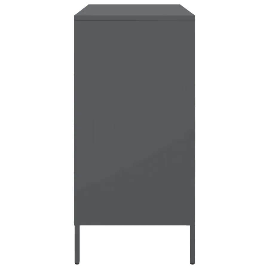 Buffet anthracite 68x39x79 cm acier - 7