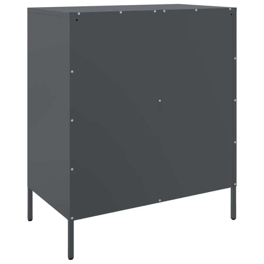 Buffet anthracite 68x39x79 cm acier - 8