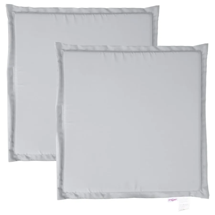 Coussins de siège de jardin lot de 2 gris clair 45x45x2cm carré - 2