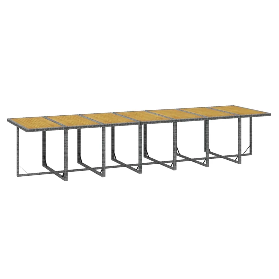 Ensemble à manger de jardin coussins 19 pcs Gris Résine tressée - 10