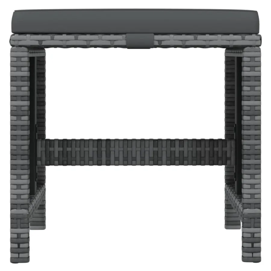 Ensemble à manger de jardin coussins 19 pcs Gris Résine tressée - 9