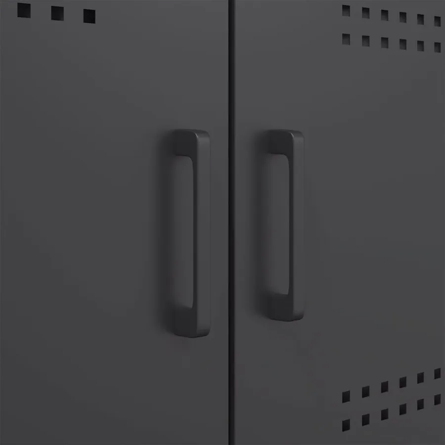 Meuble TV noir 68x39x50,5 cm acier - 12