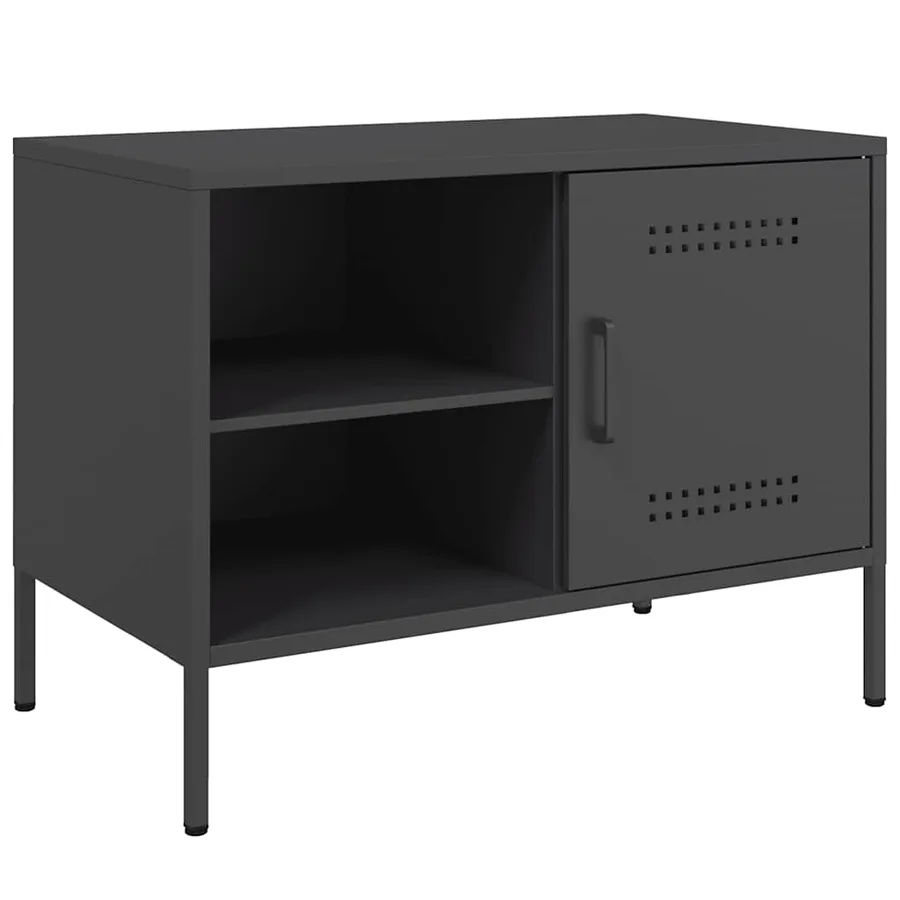 Meuble TV noir 68x39x50,5 cm acier - 2