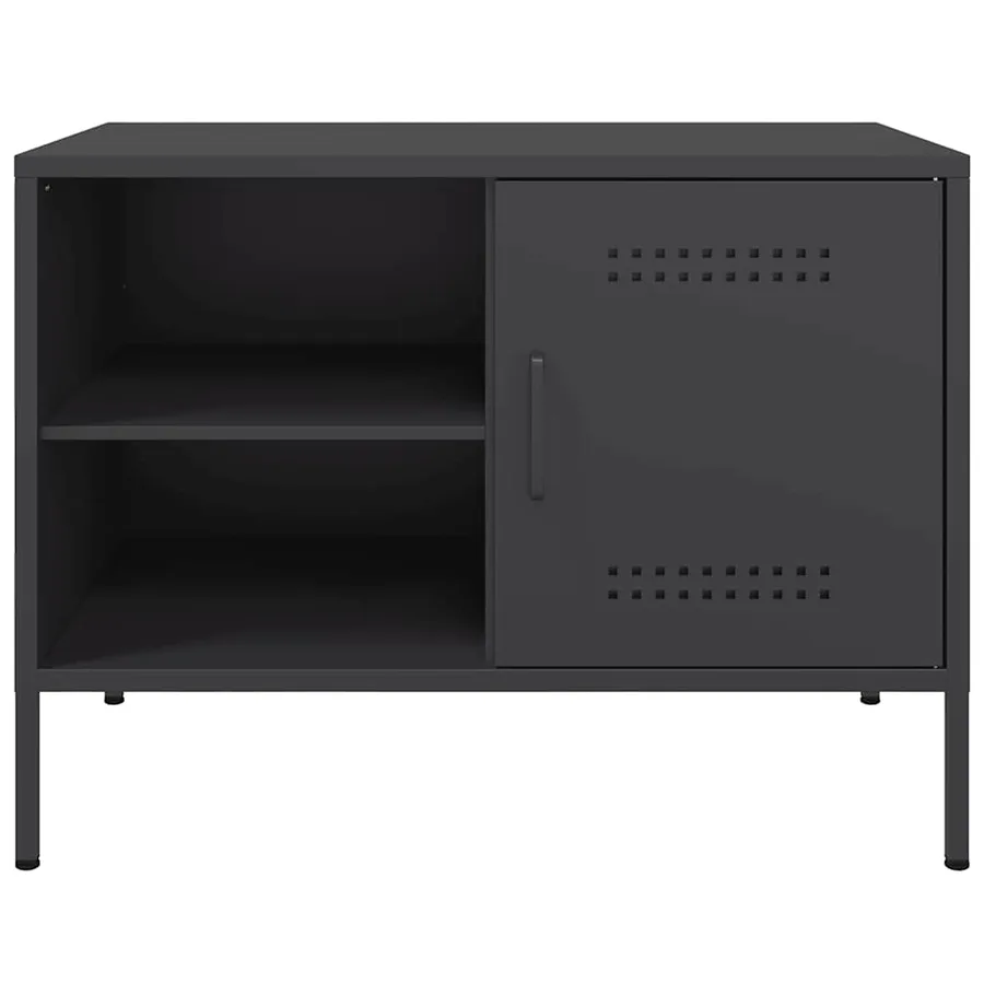 Meuble TV noir 68x39x50,5 cm acier - 6