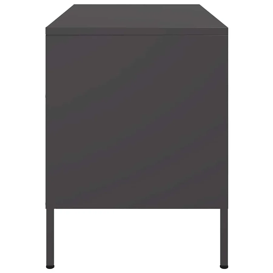 Meuble TV noir 68x39x50,5 cm acier - 7