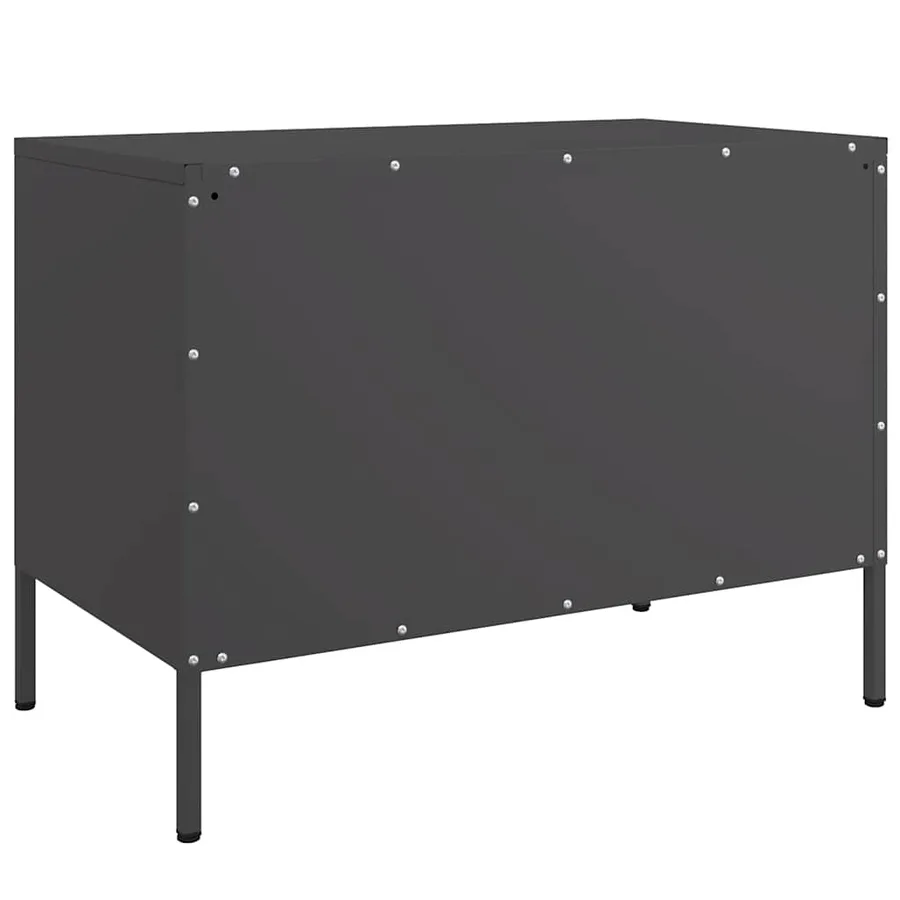 Meuble TV noir 68x39x50,5 cm acier - 8