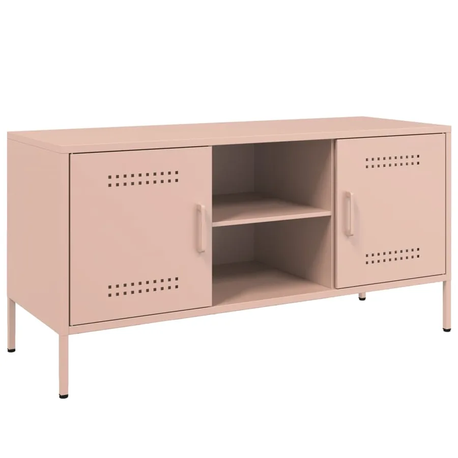 Meuble TV rose 100,5x39x50,5 cm acier - 2