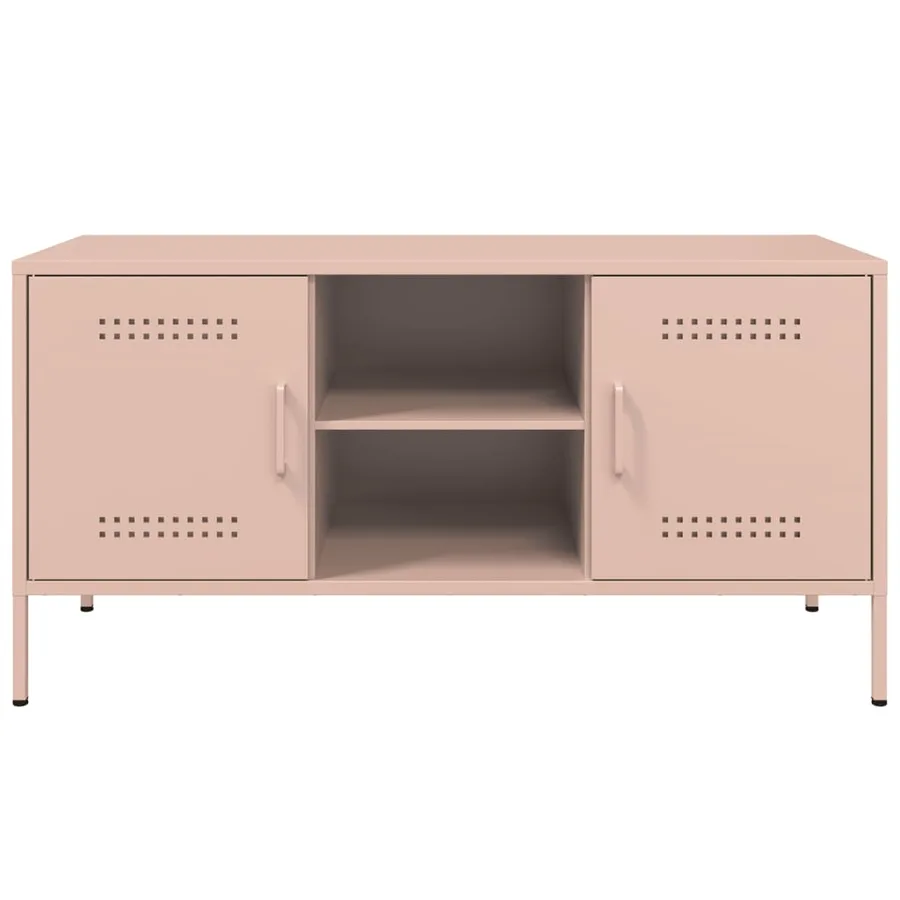 Meuble TV rose 100,5x39x50,5 cm acier - 6