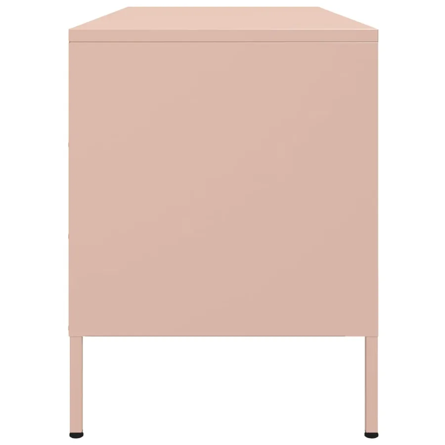 Meuble TV rose 100,5x39x50,5 cm acier - 7