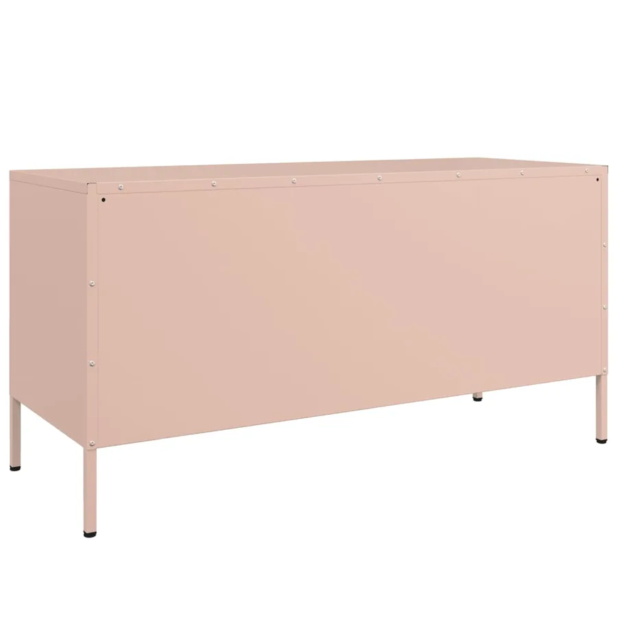 Meuble TV rose 100,5x39x50,5 cm acier - 8