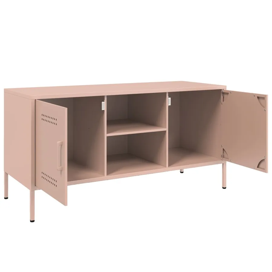 Meuble TV rose 100,5x39x50,5 cm acier - 9