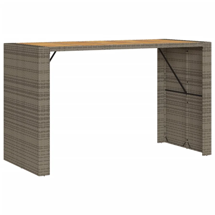 Ensemble de bar de jardin 9 pcs avec coussins gris poly rotin - 5