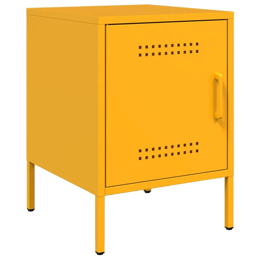 Table de chevet jaune moutarde 36x39x50,5 cm acier - 2