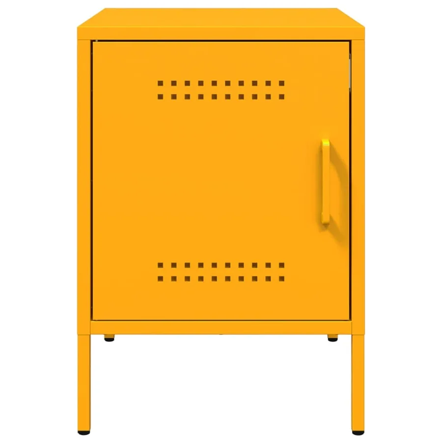 Table de chevet jaune moutarde 36x39x50,5 cm acier - 6