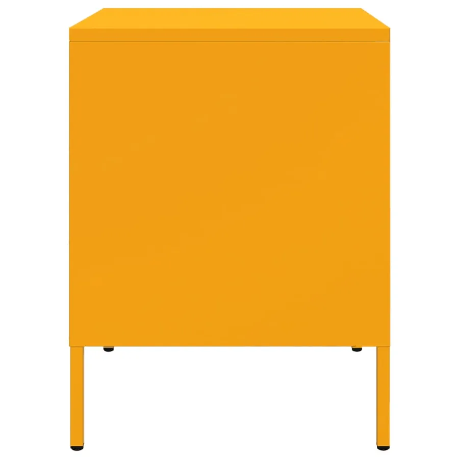 Table de chevet jaune moutarde 36x39x50,5 cm acier - 7