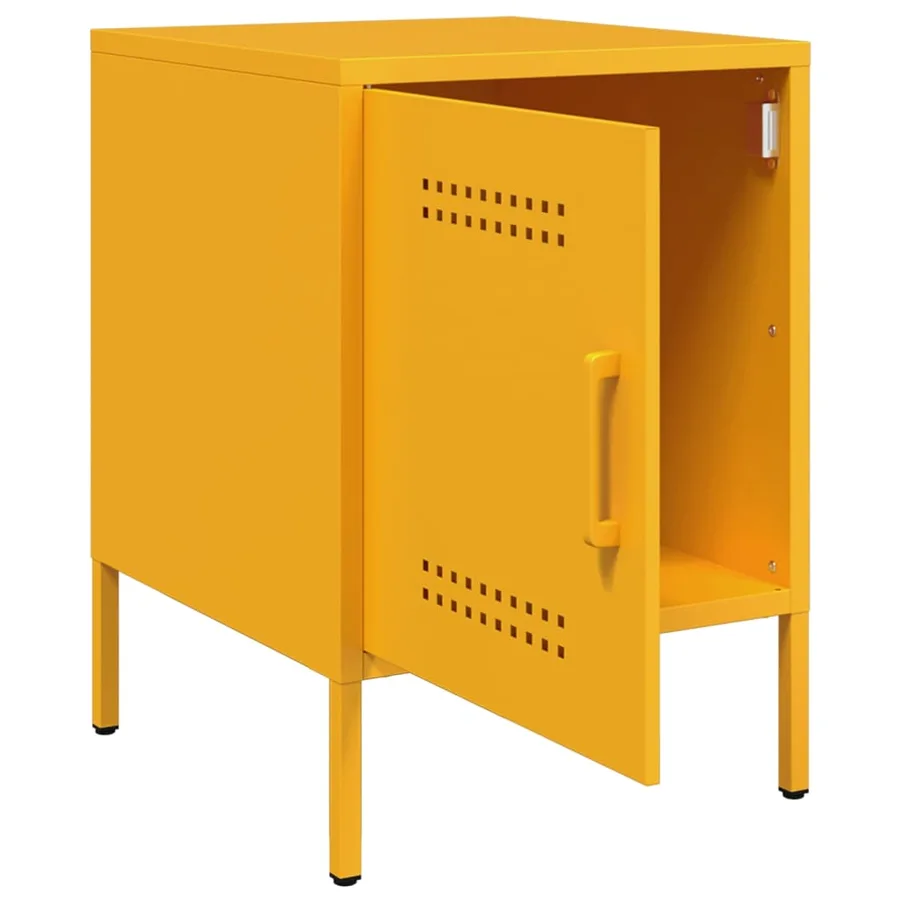 Table de chevet jaune moutarde 36x39x50,5 cm acier - 9