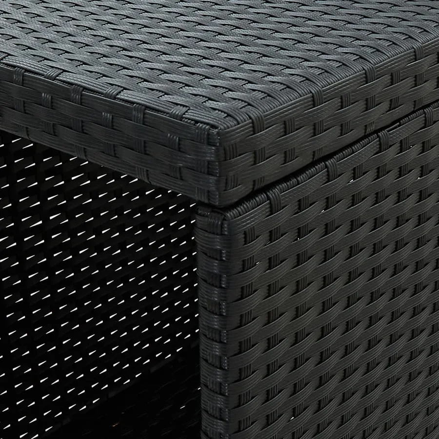 Ensemble de bar de jardin 3 pcs avec coussins noir poly rotin - 7