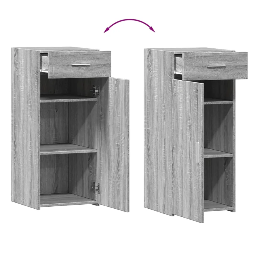 Buffet sonoma gris 40x42,5x93 cm bois d'ingénierie - 7