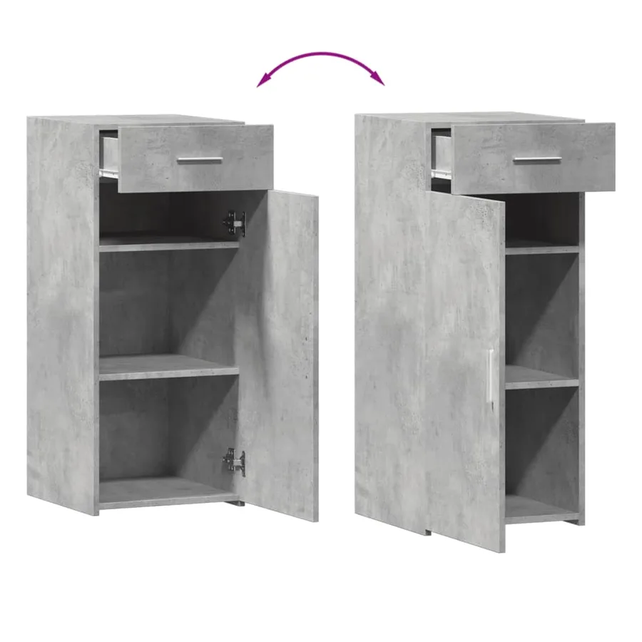 Buffet gris béton 40x42,5x93 cm bois d'ingénierie - 7