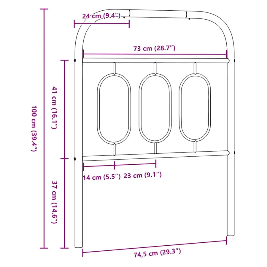 Tête de lit de remplacement métal blanc 75 cm - 6
