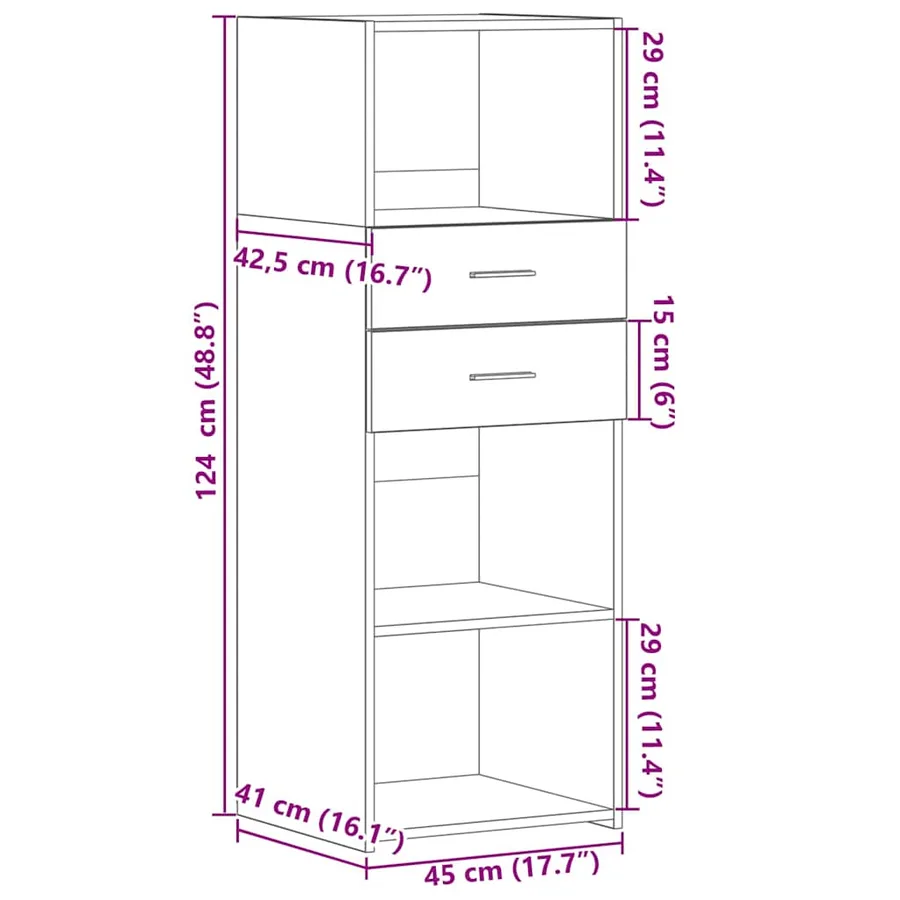 Buffet haut blanc 45x42,5x124 cm bois d'ingénierie - 10