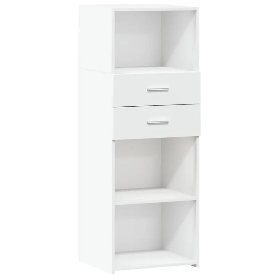 Buffet haut blanc 45x42,5x124 cm bois d'ingénierie - 2