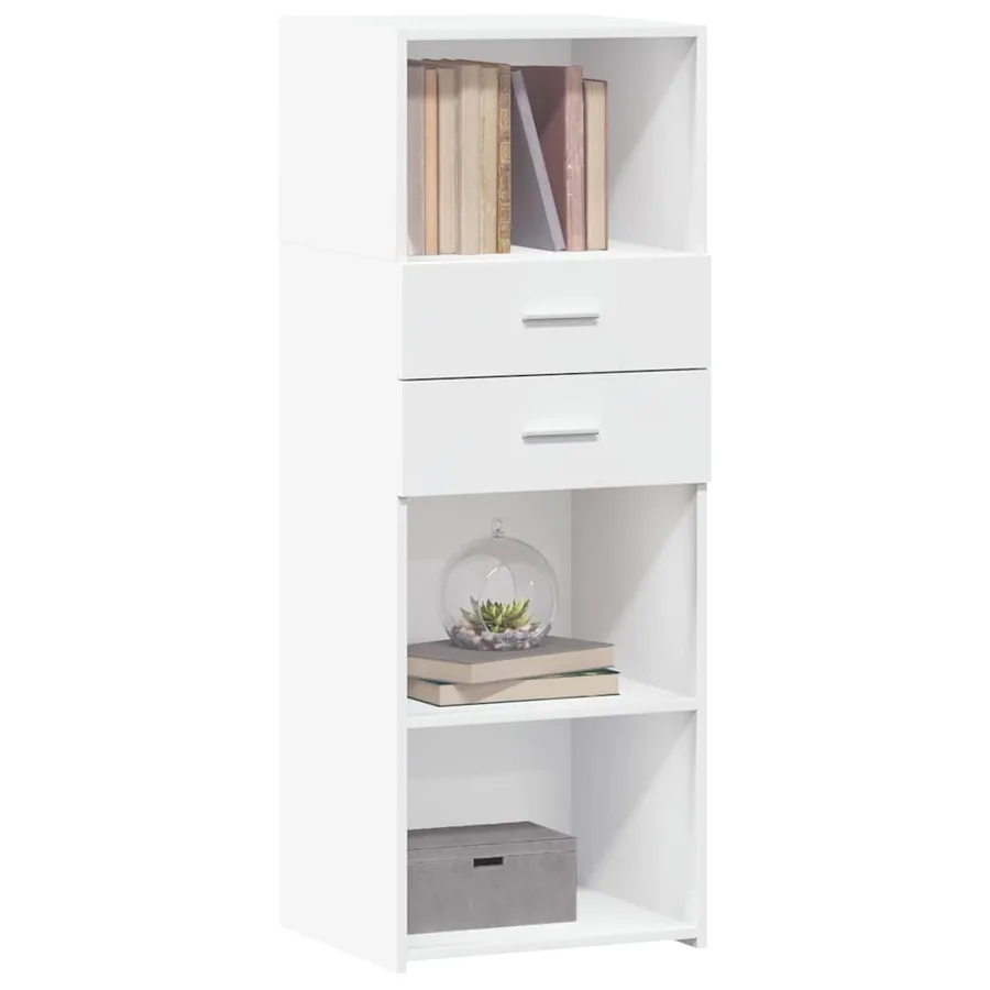 Buffet haut blanc 45x42,5x124 cm bois d'ingénierie - 3