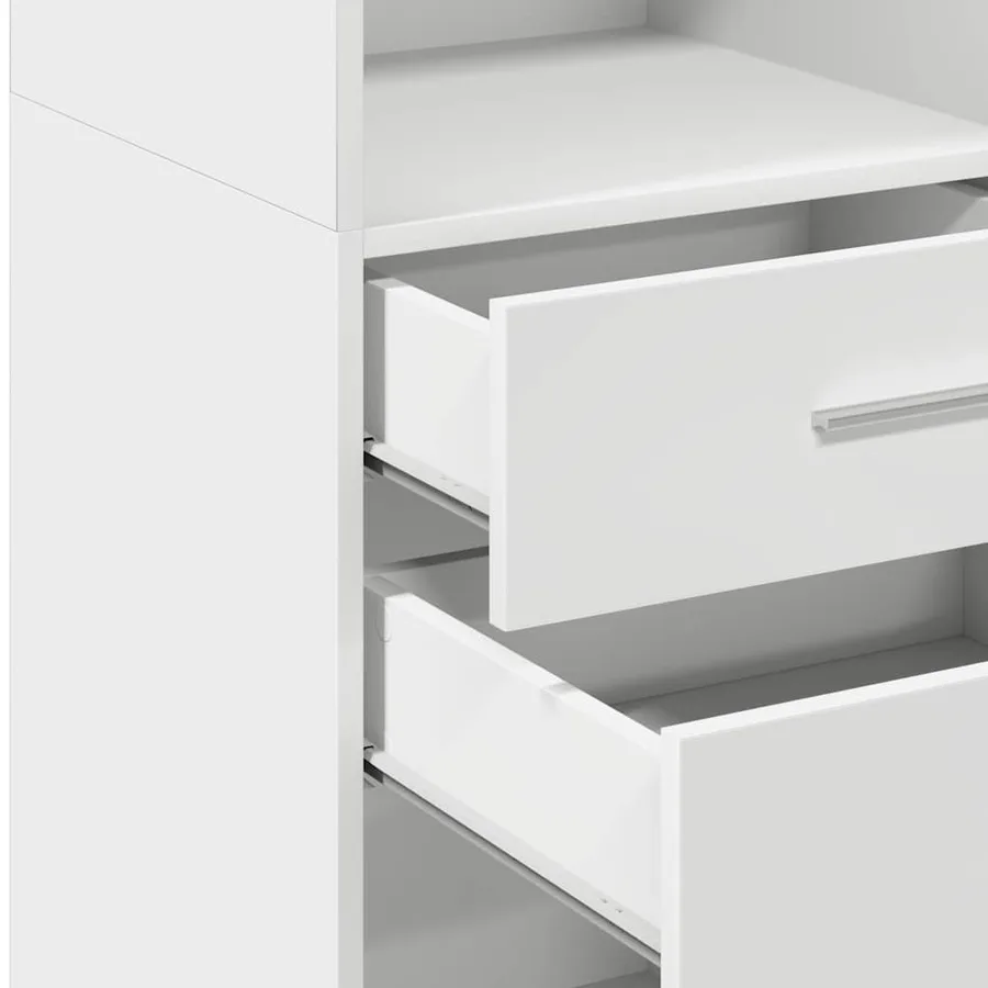 Buffet haut blanc 45x42,5x124 cm bois d'ingénierie - 8