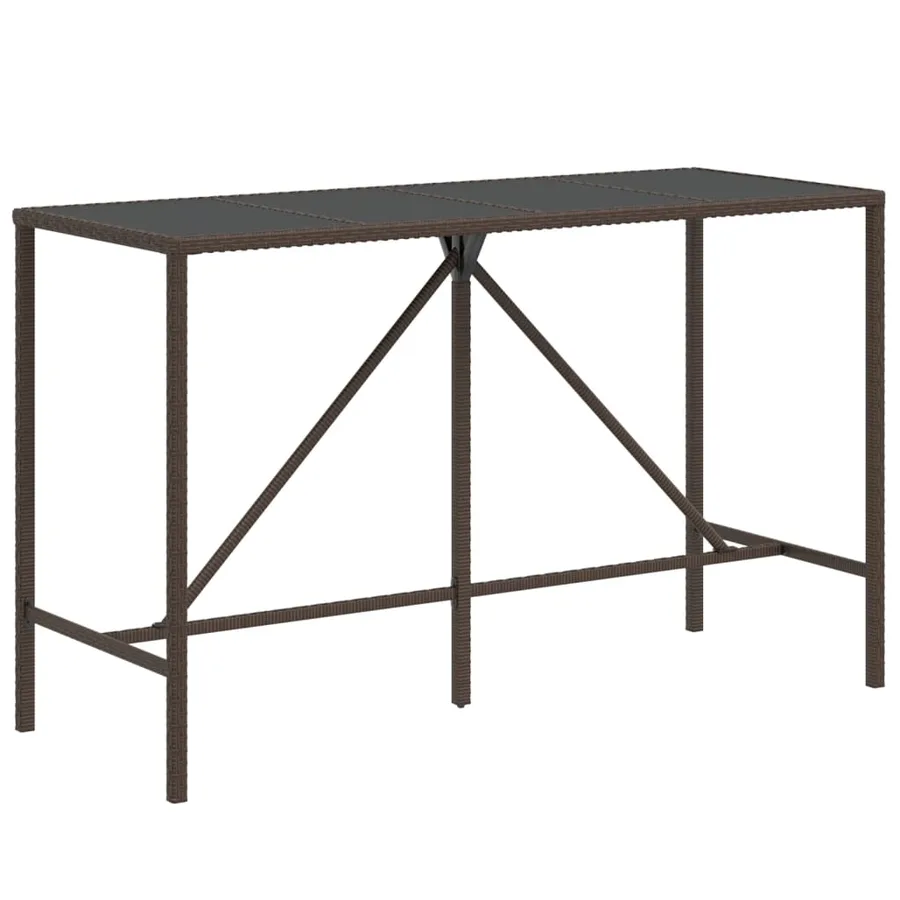 Ensemble de bar de jardin 9 pcs avec coussins marron poly rotin - 5
