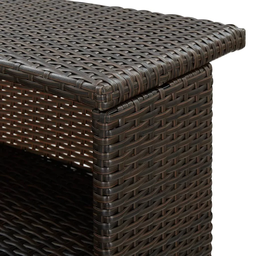 Ensemble de bar de jardin 3 pcs et coussins brun résine tressée - 7