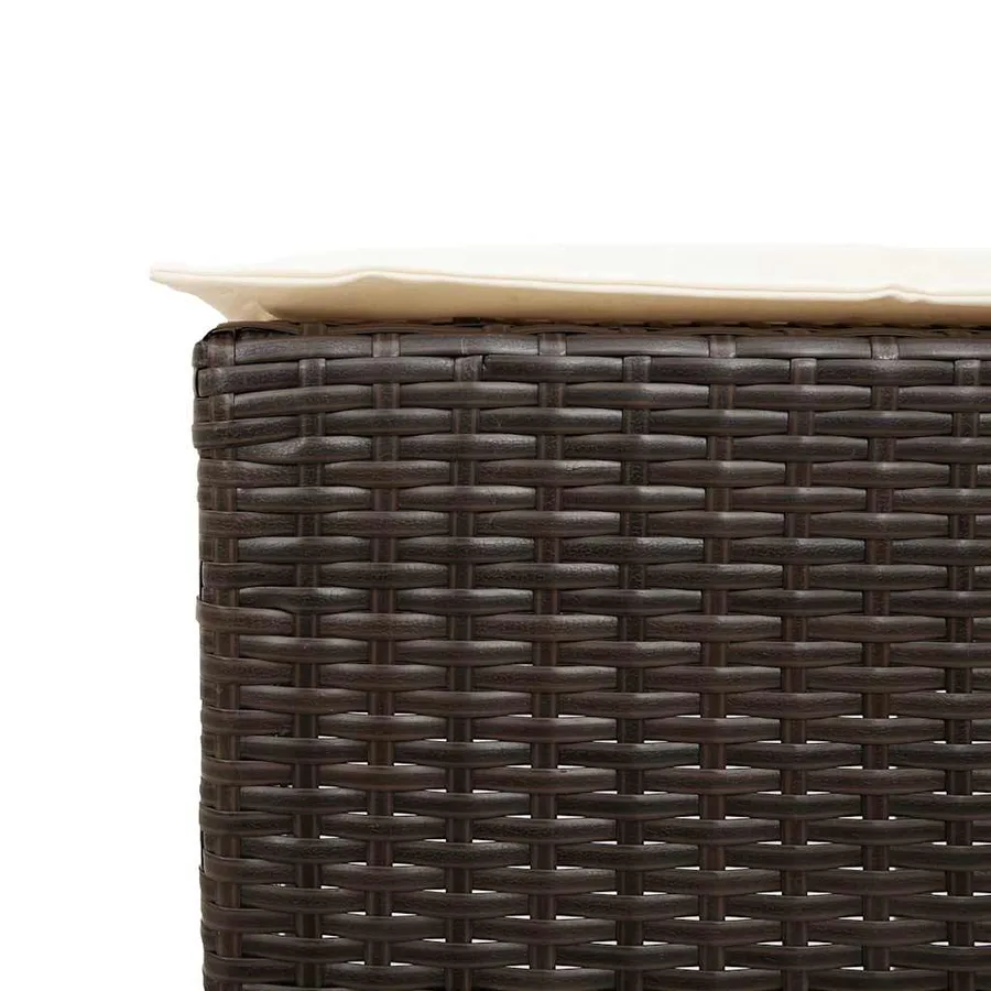 Ensemble de bar de jardin avec coussins 5 pcs marron poly rotin - 6