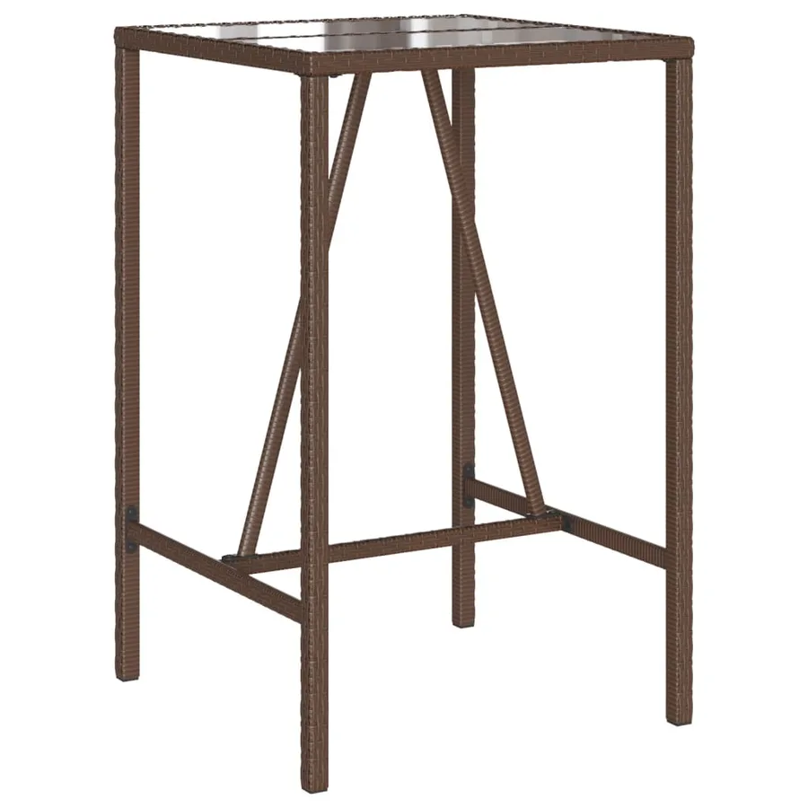 Ensemble de bar de jardin avec coussins 5 pcs marron poly rotin - 5