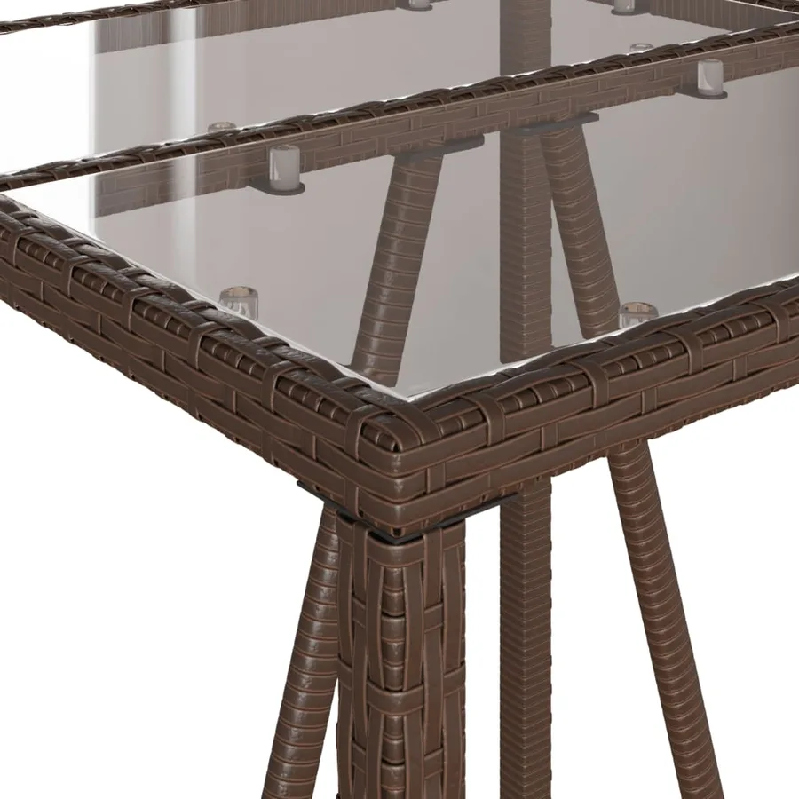 Ensemble de bar de jardin avec coussins 5 pcs marron poly rotin - 7