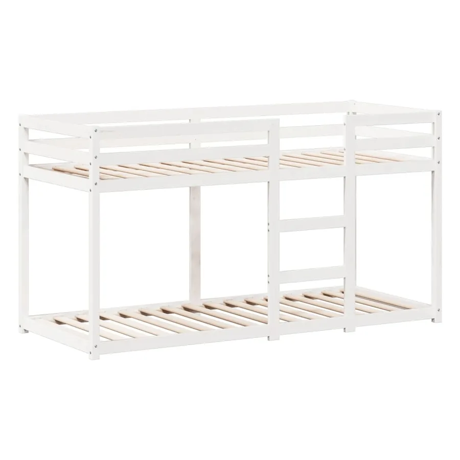 Lit superposé sans matelas blanc 75x190 cm bois de pin massif - 5