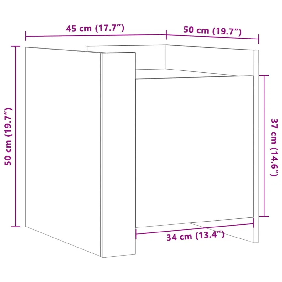 Table de chevet chêne sonoma 45x50x50 cm bois d’ingénierie - 11