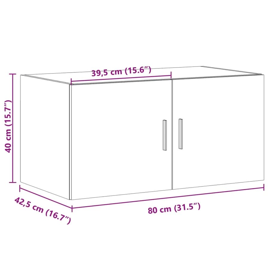 Armoire murale blanc 80x42,5x40 cm bois d'ingénierie - 11