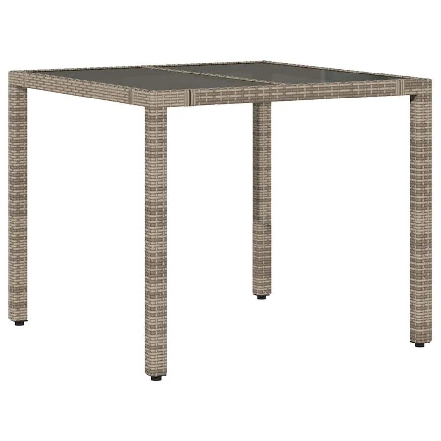 Ensemble de bistro de jardin 3 pcs coussins gris poly rotin - 4
